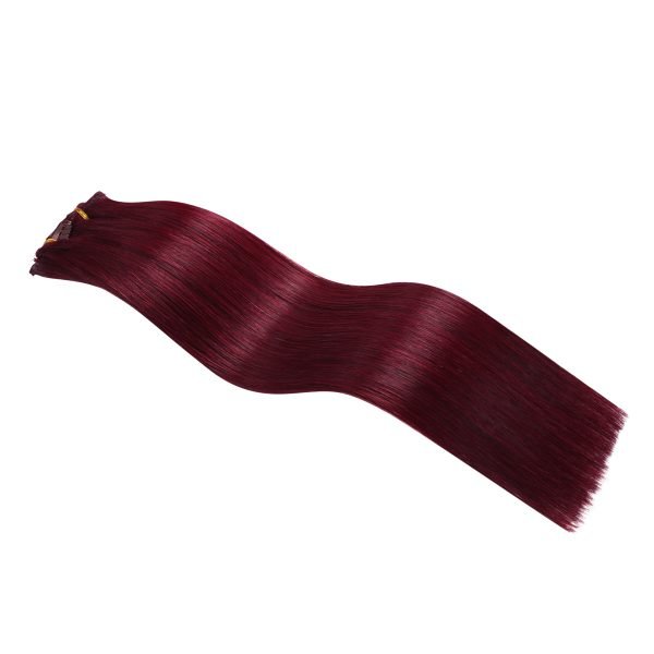 Clip In Hair Extensions Cuticle Aligned Brown Color 99j# Cuticle Aligned Remy Human Hair