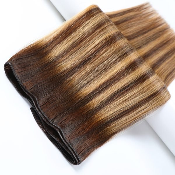 Human Hair Genius Weft Seamless Invisible Hair Weft Extension P14-27-T4