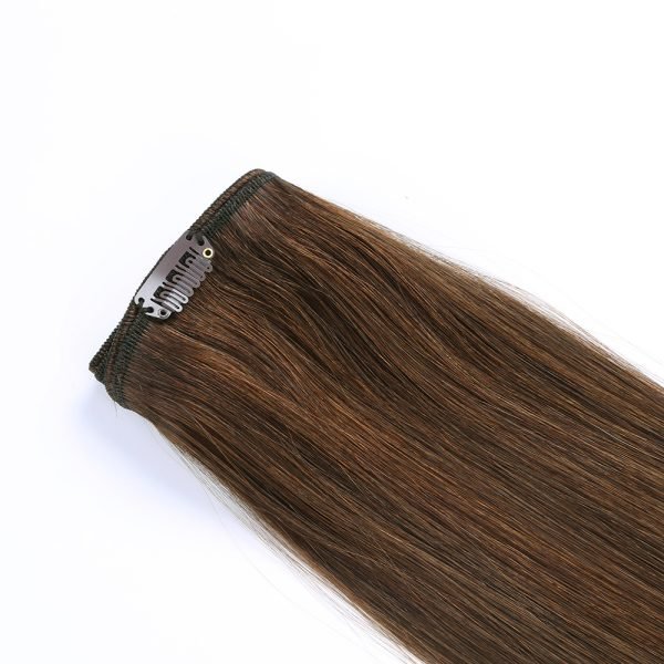 Clip In Hair Extensions Cuticle Aligned Brown Color 4# Cuticle Aligned Remy Human Hair