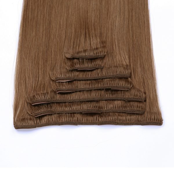 Clip In Hair Extensions Cuticle Aligned Brown Color 6# Human Hair