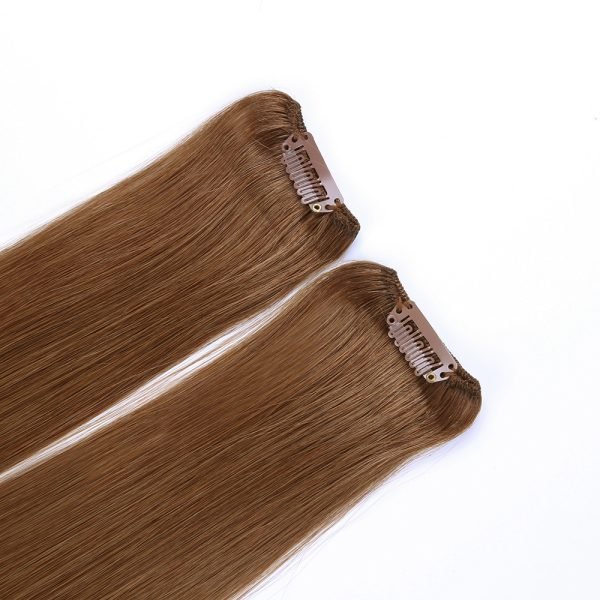 Clip In Hair Extensions Cuticle Aligned Brown Color 6# Human Hair