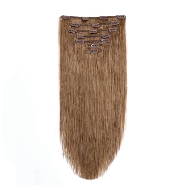 Clip In Hair Extensions Cuticle Aligned Brown Color Human Hair