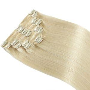 Blonde color Clip ins 7Pcs Lot with 16Clips Human Hair Extension