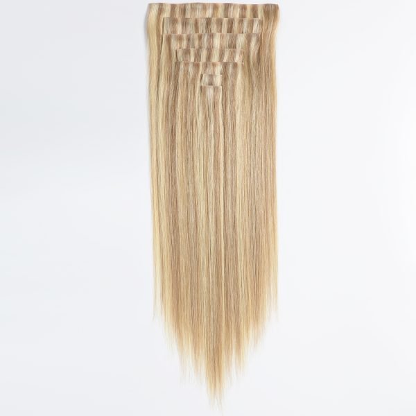 Invisible PU Inject Clip In Hair Extensions Cuticle Aligned P18-613# Blonde Hair