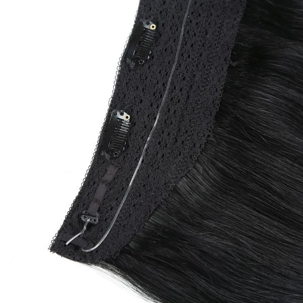 Seamless Human Remy Hair Halo Extension 1b#