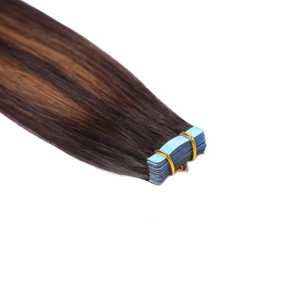 PU tape in hair extension remy human hair cuticle aligned