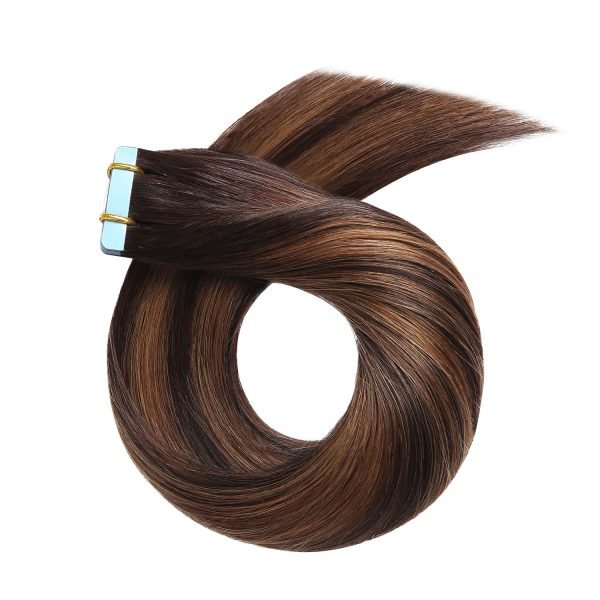 PU tape in hair extension remy human hair cuticle aligned