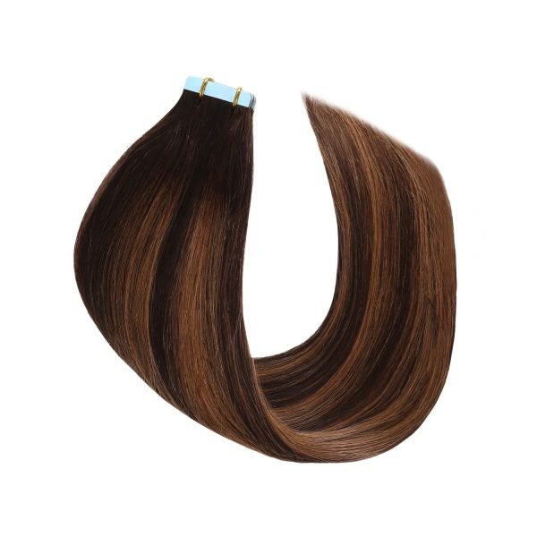 PU tape in hair extension remy human hair cuticle aligned