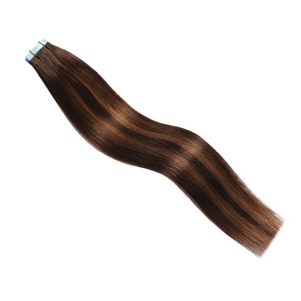 PU tape in hair extension remy human hair cuticle aligned